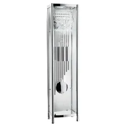 Kieninger -Standuhr modern Chrom Glas Röhrengong Mechanisch 208cm- 0126-02-01