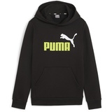 Puma ESS+ 2 Col Big Logo Hoodie FL B Schweiß, black/lime sheen 176