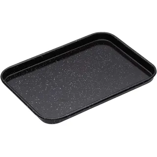 MasterClass Kleines Backblech, kratzfest emailliert und induktionsgeeignet, 1 mm dicker Stahl, 24 x 18 cm, schwarz