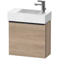 Duravit D-Neo Waschtischunterbau wandhängend mit Möbelgriff diamantschwarz, × eiche