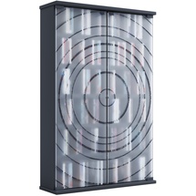 VCM Holz CD DVD Stand Regal platzsparender CD Schrank mit 2 ESG-Sicherheitsglastüren für 300 CDs oder 130 DVDs oder 72-Videos Maße: H. 92 x B. 60 x T. 18 cm 10 variable Einlegböden – Tilano L