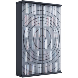 VCM Holz CD DVD Stand Regal platzsparender CD Schrank mit 2 ESG-Sicherheitsglastüren für 300 CDs oder 130 DVDs oder 72-Videos Maße: H. 92 x B. 60 x T. 18 cm 10 variable Einlegböden – Tilano L