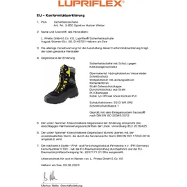 Lupriflex Sportive Hunter Winter S3, Schnittschutzklasse 1,Echt Leder,Gr.39