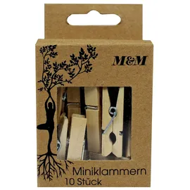 M&M Holzklammern holz 10 Stück, 1 Pack