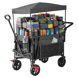 Relaxdays Bollerwagen faltbar grau
