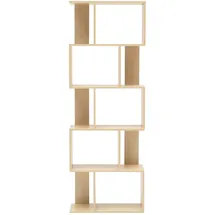 Mobili Rebecca – Rebecca Mobili Bücherregal Regal 5 Fächer Holz, Beige, Mordern 172,5x60x24