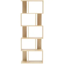 Mobili Rebecca – Rebecca Mobili Bücherregal Regal 5 Fächer Holz, Beige, Mordern 172,5x60x24