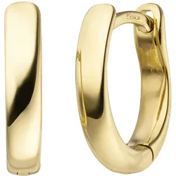 Paar Creolen JOBO, gelb (gelbgold 750), Ohrringe, Damen, Gelbgold 750, oval 750 Gold