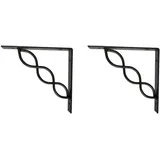 Regalträger Set Regalhalter Regalwinkel Wandregal Winkel Konsole Retro schwarz