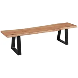 KADIMA DESIGN Esszimmerbank Akazienholz: 4 Personen, Akazienholz, 180x40x45 cm, schwarze Metallfüße, Anti-Rutsch-Pads.