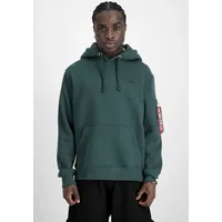 Alpha Industries Kapuzensweatshirt ALPHA INDUSTRIES "BACK PRINT HOODY" Gr. L, grün (force grün) Herren Sweatshirts