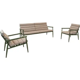 Lesli-Living Lesli Living Lounge-Set "Harper Olive" olivgrün/beige