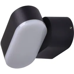 Wandleuchte Aussen Fassadenleuchte Außen LED Wandlampe Garten schwarz verstellbar, Aluminium Kunststoff, 6W 660lm warmweiß, BxH 11x9,6 cm