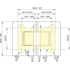 Colcom 8505N Duschtür Scharnier 180 Grad Glas-Glas Messing verchromt poliert