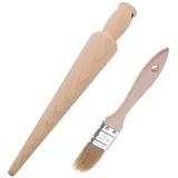 Westmark Set: 1 Waffel-/Eishörnchenformer + 1 Backpinsel, Holz, Hellbraun, Woody, 300522E6