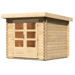 Karibu Gartenhaus Bastrup 2 - 28 mm-237 x 237 cm- naturbelassen