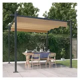 vidaXL Pavillon mit Ausziehbarem Dach 3 x 3 m taupe