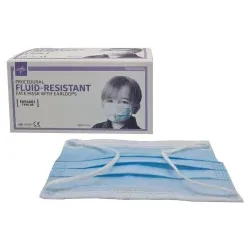Medline OP Maske Kinder Typ IIR medizinische Maske, blau 1 Box = 50 Stück, unsteril