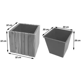 MCW Pflanzkasten MCW-L24 32 x 32 x 32 cm Braun