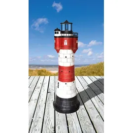 Westerholt Solar Leuchtturm Roter Sand 80cm hoch, LED-Gartenfigur, Gartendeko - Rot