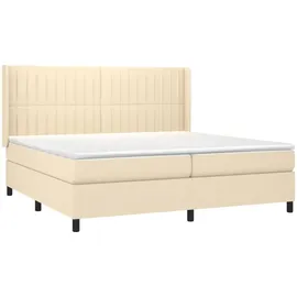 vidaXL Boxspringbett mit Matratze & LED Creme 200x200 cm Stoff