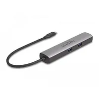 Delock - portreplikator Kabelgebunden USB 3.2 Gen 2 (3.1 Gen 2) Type-C Schwarz, Grau