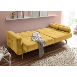 MID.YOU Schlafsofa Gelb 222x86x90 cm , Wohnzimmer, Sofas & Couches, Schlafsofas, Sonstige Schlafsofas