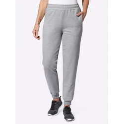 Sweathose CATAMARAN, Damen, Gr. 36/38, Normalgrößen, grau (grau, meliert), 100% Baumwolle, 30% Polyester, 70% Baumwolle, unifarben, lang, Hosen