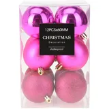 Mojawo 12tlg Weihnachtskugel Christbaumkugeln Baumkugel Set Pink Ø6cm