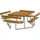 Plus Picknicktisch Twist Stahl-Holz 227 x 227 x 76 cm teak mit 4 Rückenlehnen