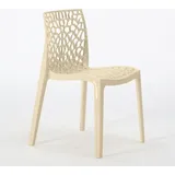 Grand Soleil Gruvyer Stapelbar Polypropylen Küche Bar Stühle - Beige