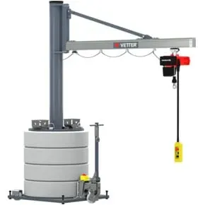Vetter Mobiler Säulenschwenkkran MOBILUS MOB12-US5-3,4 Elektrokettenzug 500kg, 3,4m