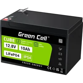 Green Cell CUBE LiFePO4 Spezial-Akku LiFePo-Block Flachstecker Li-Ion 12.8 V 10 Ah