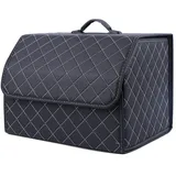 AVIRAA Autoleder Kofferraum-Organizer Taschen Kofferraumtasche für Mercedes Benz SLK 200 250 280 350 200K SLK55 Zusammenklappbarer Kofferraumtasche Autozubehör, Black beige L