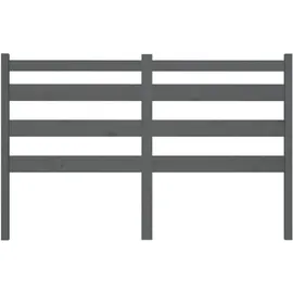 vidaXL Kopfteil Grau 146x4x100 cm Massivholz Kiefer