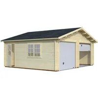 Palmako Roger Doppel mit Sektionaltoren 5,75 x 5,10 m natur ohne Dachpappe