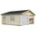 Palmako Roger Doppel mit Sektionaltoren 5,75 x 5,10 m natur ohne Dachpappe