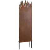 Estexo Metall Gartenzaun Sichtschutzwand 150 cm Edel-Rost Sichtschutz-Element Flammen