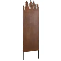 Estexo Metall Gartenzaun Sichtschutzwand 150 cm Edel-Rost Sichtschutz-Element Flammen