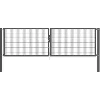 GAH Alberts Doppeltor Flexo Plus 400 cm x 120 cm Pfosten 100 cm x 100 cm Anthrazit
