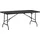 Outsunny Gartentisch Klapptisch für 6 Personen, Buffettisch mit Stahlgestell, Terrassentisch in Holzoptik, Hdpe, 180 x 75,5 x 73 cm, Dunkelgrau