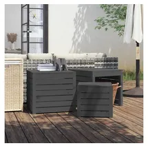 furnicato Gartenbox 3-tlg. 50,5 x 46,5 x 50,5 cm Grau