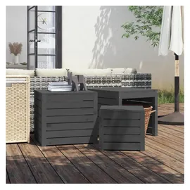 furnicato Gartenbox 3-tlg. 50,5 x 46,5 x 50,5 cm Grau