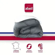 les tendances Abeil, Couette Bicolore – Weiß und Grau - Grau