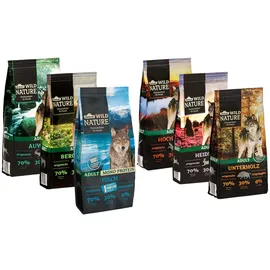 Dehner Wild Nature Trockenfutter Probier-Set 6 x 1 kg