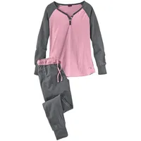 Buffalo Damen Schlafanzug rosa-anthrazit-meliert Gr.40/42