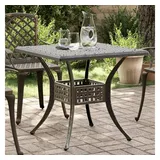 vidaXL Gartentisch Bronzen 80x80x75 cm Aluminiumguss