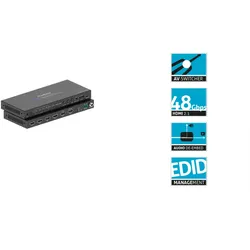 PureTools PT-SW-HD41-48G - 4x1 HDMI 2.1 Switcher 8K (60Hz 4:4:4), Audio-De-Embed...