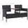 vidaXL Gartenbank 143 x 65 x 88 cm schwarz inkl. Teetisch