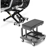 ConStands Motorradheber Set: Motorrad Hebebühne # Mid-lift XL Motorradheber bis 500kg in schwa